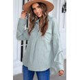 thumbnail image 3 of ABPHQTO Camisa de Mujer Celeste Manga Larga Abotonada con Bolsillo, 3 of 5