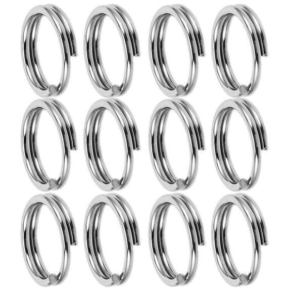 LITINKIMI Jewelry Key Rings Round Fixed Ring 100Pcs Silver Key Rings Heavy Duty