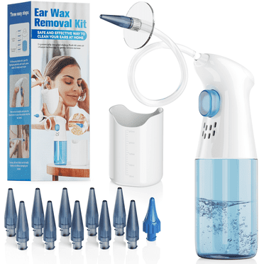 VIIWII Manual Ear Wax Removal Kit ,Ear Cleaning Kit,Safe Ear Irrigation System with Soft Tips, Reusable Ear Cleaner Tool for Home Use
