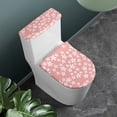thumbnail image 2 of HELLHERO Pink Daisies Elastic Bottom Polyester Toilet Seat Protector, Stretch Fit Reusable Toilet Bowl Cover for Bathroom Home, 2 of 6