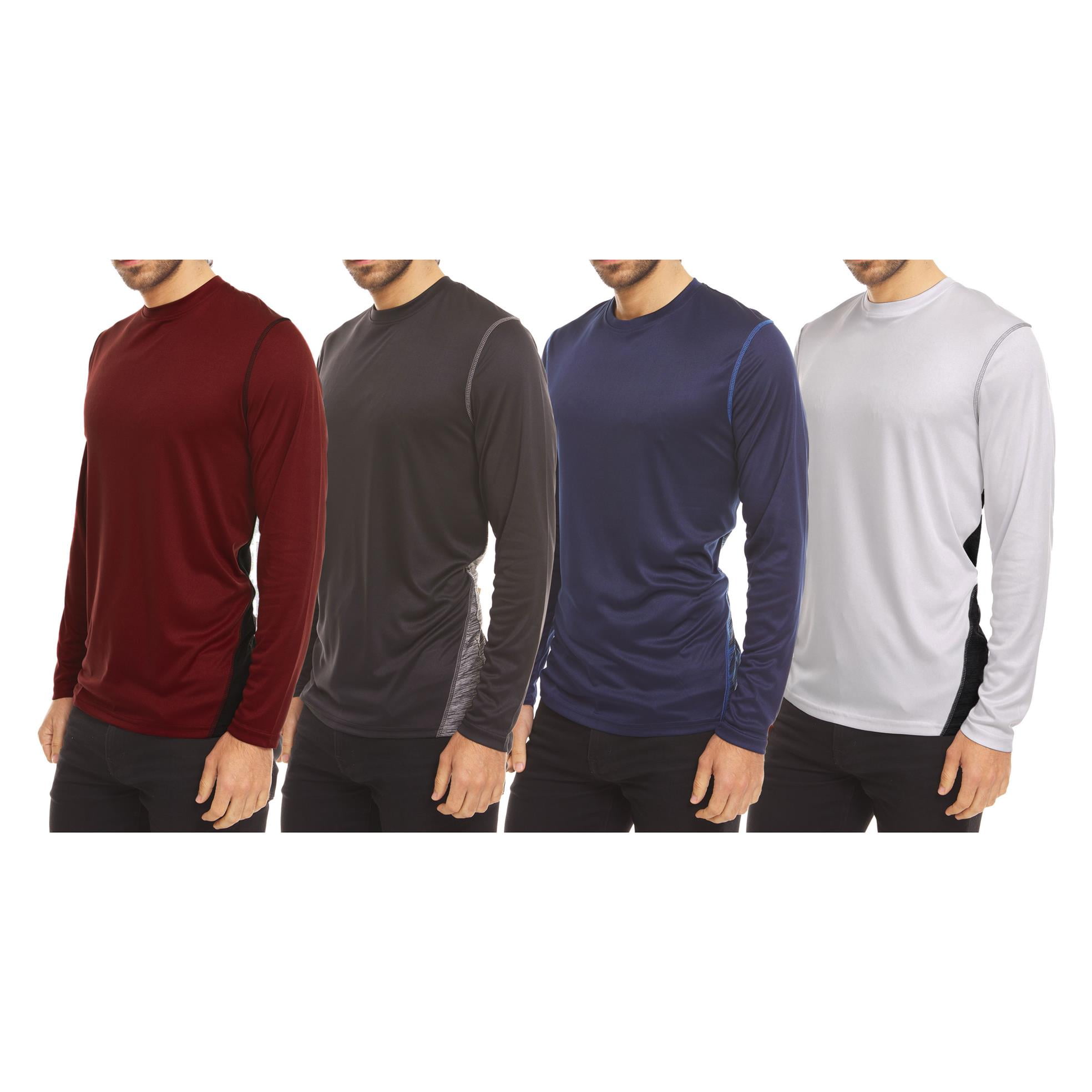 Dri-Fit Long Sleeve T Shirts for Men-4 Pack- Moisture Wicking, Quick ...