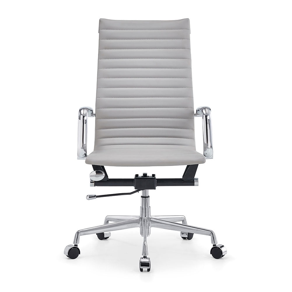 Kepooman Office Exectuive High Back Adjustable Managerial Home Desk Swivel Computer Leather Chair with Armrest, Grey Kepooman Office Exectuive High Back Adjustable Managerial Home Desk Swivel Computer Leather Chair with Armrest, Grey