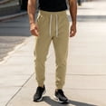 thumbnail image 6 of asjyhkr Mens Sweatpants Athletic Workout Joggers Stretchy Waist Chino Drawstring Dailywear Casual Pants with Pockets(Large,Khaki), 6 of 8