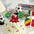 thumbnail image 5 of Birthday Candles，Soccer Birthday Decorations，Soccer Cake Topper, Wedding Cakes, Anniversaries, Party Celebrations, Birthday Decorations (Green White), 5 of 6