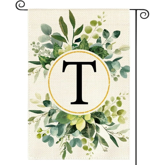 Monogram Letter H Floral Garden Flag 12x18 Inch Double Sided Outside, Family Last Name Initial Yard Outdoor Decoration