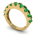 thumbnail image 2 of 1.53 ctw Wedding Band for Women - 18K Yellow Gold Simulated Emerald Stackable Eternity Ring, 2 of 6