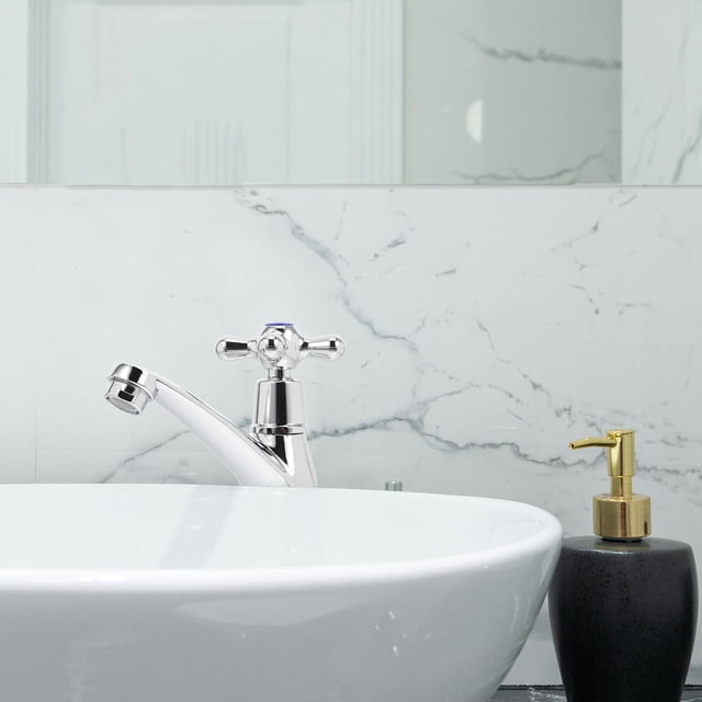 FUTUREORYY Single Hole Cross Handle Faucet Alloy Water Faucet For Kitchen And Bathroom Basins Impurity Filtering Home Use