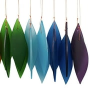 Blue Handworks Rainbow Glass Wind Chimes, Leaves