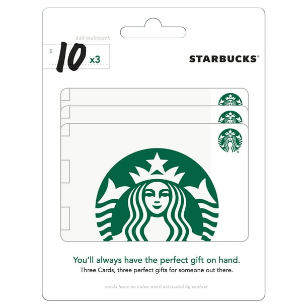 Starbucks 30 Multipack 3 10 Gift Cards Walmart Com Walmart Com