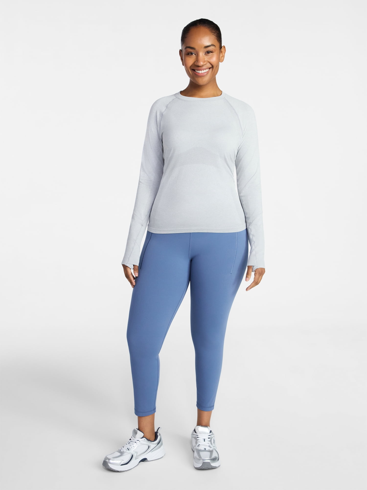 Avia Women's Seamless Tee with Long Sleeves, Sizes XS-XXXL