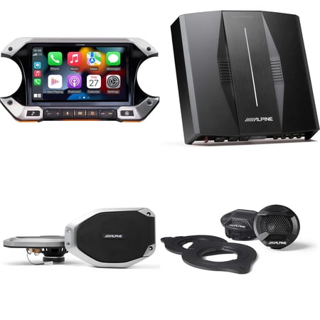I509-WRA-JL 9-inch Weather-Resistant Digital Media Receiver with Hi-Res Audio w/ SPV-10TW-WRA, SPV-65-JLT & PXE-C80-88 OPTIM8 8-Channel Hi-Res DSP Amp Bundle for 18 - Up Wrangler