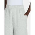 thumbnail image 5 of No Boundaries Soft Fleece Wide Leg Pants, 30” Inseam, 1 or 2-Pack, Women’s XXS-4X, 5 of 5