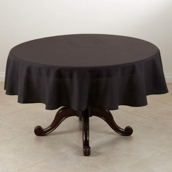 Fennco Styles Classic Everyday Design Solid Color Tablecloth 108" Round - Black Table Cover for Home Décor, Baquets, Family Gathering and Special Occasion