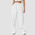 thumbnail image 2 of NOLDARES Women's Casual High Waisted Wide Leg Pants Flowy Business Work Casual Pants with Pockets(White,XL), 2 of 8