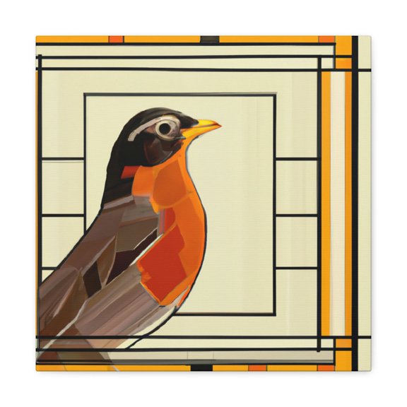 Singing Art Deco Robin - Canvas