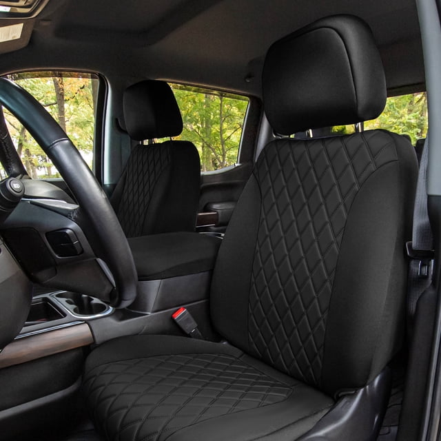 FH Group Neoprene Waterproof Custom Fit Seat Covers for 2019-2022 Chevrolet Silverado 1500 2500HD 3500HD RST | LTZ | HIGH COUNTRY Front Set