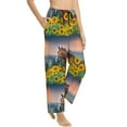 thumbnail image 2 of Sigee Horse Sunflowers Print Women's Soft Pajama Pants - Breathable and Comfortable Lounge Sleep Bottoms with Elastic Waistband and Pockets-XX-Large, 2 of 9