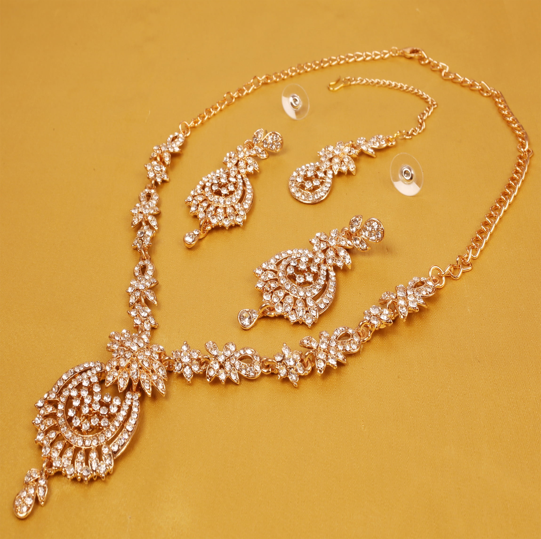Sunsoul By Touchstone Indian Handcrafted Rhinestones Faux Pearls Gold Tone Jewelry Necklace For Women