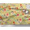 thumbnail image 2 of Soimoi Poly Georgette Fabric Floral,Rabbit & Porcupine Cartoon Decor Fabric Printed Yard 42 Inch Wide, 2 of 3