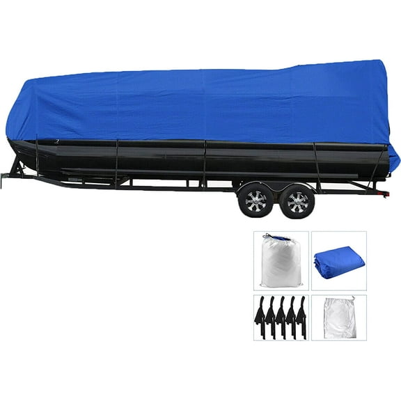PET-U 17 - 20Ft Boat Cover Heavy Duty Rain Snow Dust Resistant Protection Dark Blue