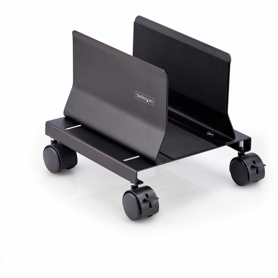 StarTech.com Computer Tower Cart, Rolling CPU Caddy on Wheels, Max Load 46.3lb/21kg, Adjustable PC Case Mount, Floor Stand Dolly, Steel
