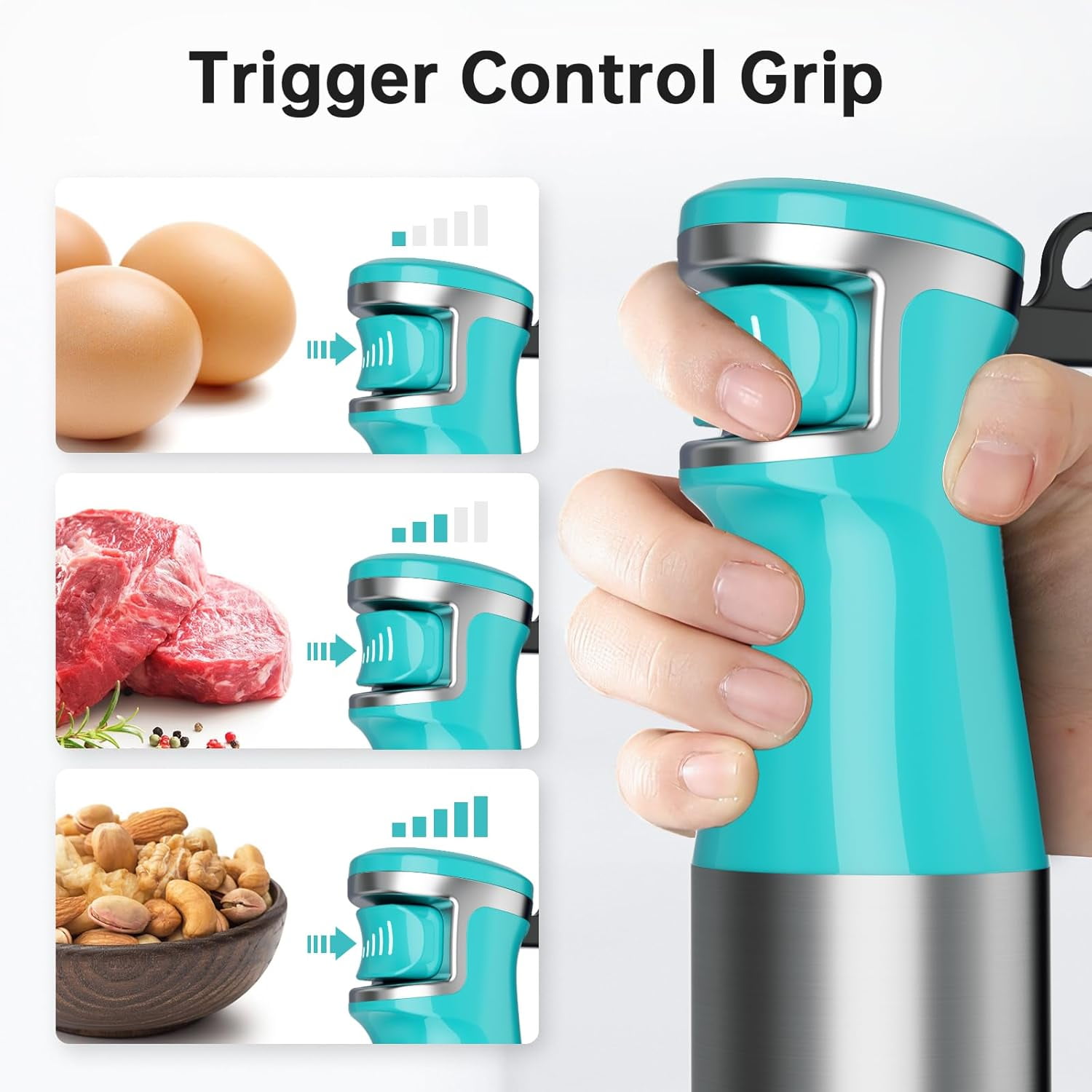 1100W 5-in-1 Handheld Immersion Blender, Variable Speed Corded Stick Blender with Chopper Whisk and Frother