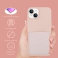 thumbnail image 4 of Compatible with iPhone 15 Plus Case Liquid Silicone Card Holder Soft Screen Protector Wallet Anti Scratch Microfiber Lining Full Body Protection Shell -Sand Pink, 4 of 12