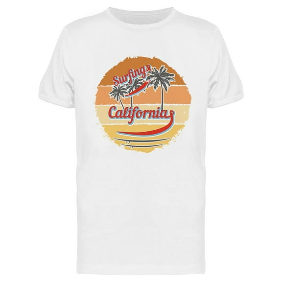 California Surfing Sunset Beach T-Shirt Men -Image by Shutterstock, Male Large