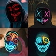 thumbnail image 2 of Máscara de alambre intermitente para Cosplay, disfraz Anonymous para baile brillante, Carnaval, fiesta, 10 opciones Qiuyongming unisex, 2 of 2