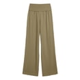thumbnail image 5 of Lenpel Women's Cotton Linen Pants Pleated Wide Leg Pants Full Length Palazzo Pants Baggy Casual Trousers with Pockets, 5 of 6