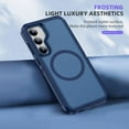 thumbnail image 4 of Magnetic Clear Case for Samsung Galaxy S25, Hybrid Protective Silicone Bumper, Slim Smooth Sleek Matte Frosted Case for Men Women for Samsung Galaxy S25, Blue, 4 of 7