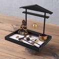 thumbnail image 3 of simhoa Kit de Jardin Râteau à Rocher Plateau de Sable Miniature avec Statue Bouddhiste, 3 of 7