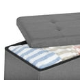thumbnail image 3 of ZENY 43.5 Inches Folding Storage Ottoman Bench Storage Chest Foot Rest Stool Bed End Bench with Foam Padded Seat, Holds up to 660 lb, Light Gray, 3 of 11