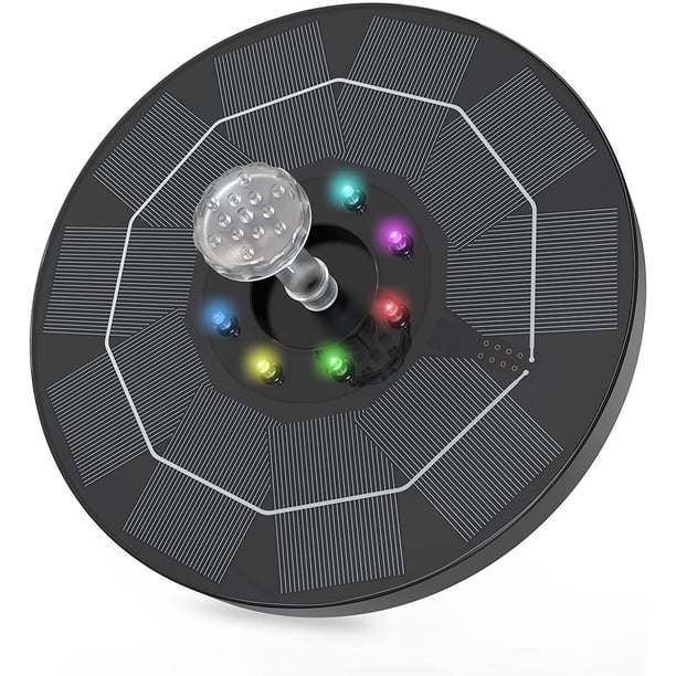 Bomba de oxígeno para fuente solar, piscina para peces, luz colorida, pulverizador de agua automático, suspensión de agua flotante, bomba de agua pequeña, fuente para exteriores y paisajes