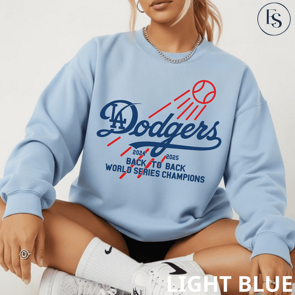 Dodgers Back to Back Sweatshirt | Vintage Baseball Champions Crewneck | Unisex Fan Game Day Pullover