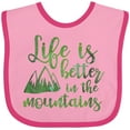 thumbnail image 3 of Inktastic Life's Better Mountains Girls Baby Bib, 3 of 4