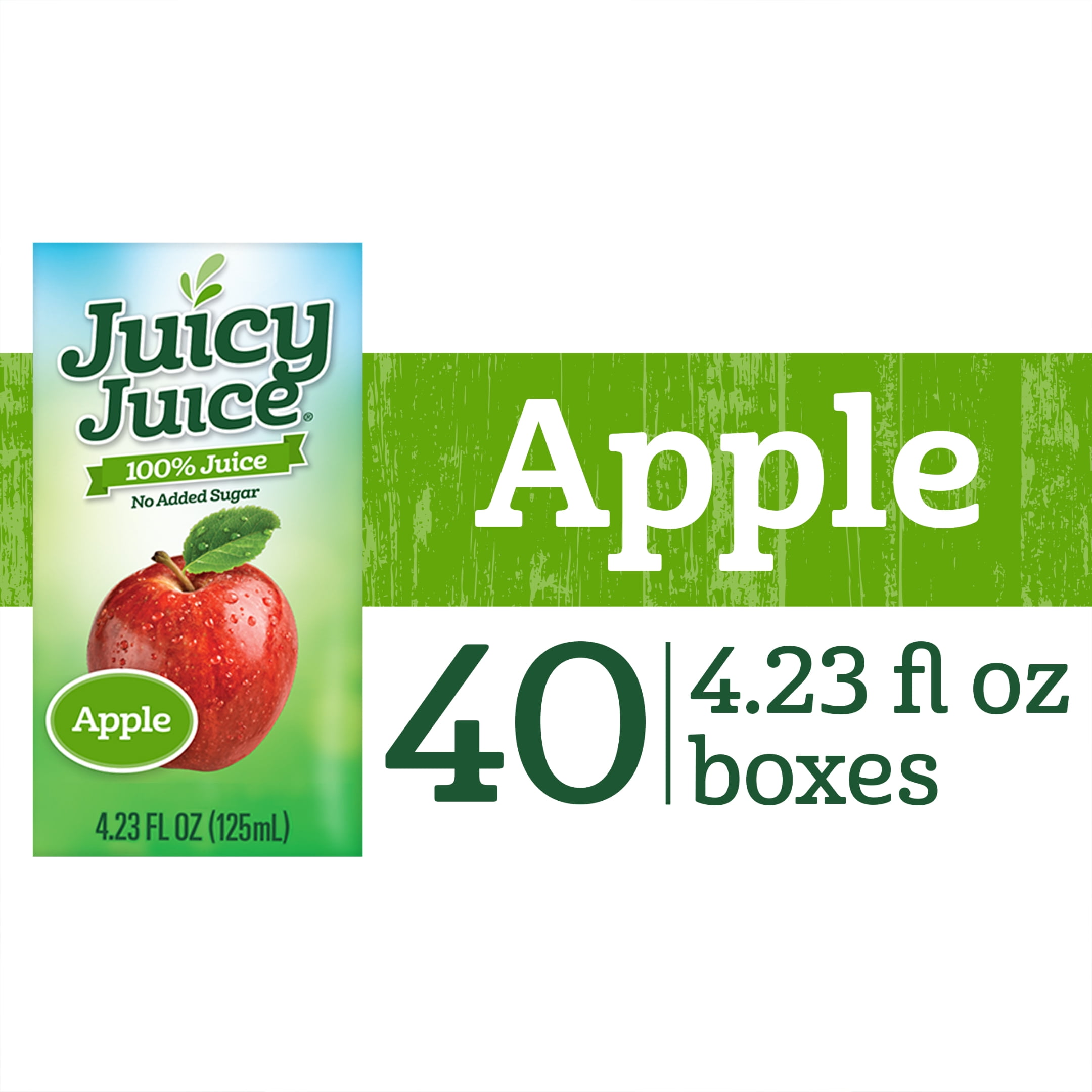 Juicy Juice Apple Juice, 100 Juice, 40 Count, 4.23 FL OZ Juice Boxes