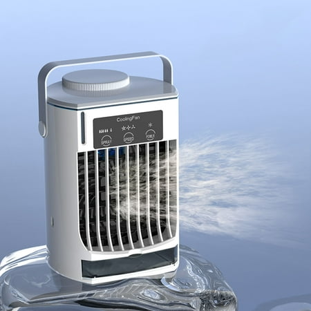 

2023 Summer Savings Clearance! WJSXC 4 In 1 Portable Air Conditioner Fan USB Charged Mini Air Conditioner 500ml Water Tank Mobile for Room Cars Home Gray