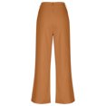 thumbnail image 5 of High Waisted Work Pants for Women Women's Solid Color Slicker Slim Slim Pocket High Waist Wide Leg Pants With Belt Wide Leg Casual Suit Pants Early Access Deals Ndbuld Brown L, 5 of 6
