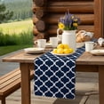 thumbnail image 6 of Table Runner Geometric Morocco Pattern Table Decoration for Kitchen Dinning Navy Blue Abstract Table Decoration for Indoor Outdoor Party Wedding Decor 13x90 Inch, 6 of 7