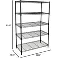 thumbnail image 2 of Simple Deluxe Heavy Duty 5-Shelf Shelving Unit with Wheel and Adjustable Feet, 29.92" D x 13.98" W x 62.99" H, Black, 2 of 8