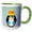 Green/White, variant on 3drose, Cute Winter Penguin- Whimsical Art, 15oz Two-tone Green Mug
