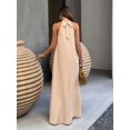thumbnail image 3 of Spring Summer Blue Backless A-Line Dress, Bohemian Style Elegant Dress for Beach Vacation Daily Casual Wear, 3 of 14