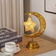thumbnail image 1 of Lámpara de luna de ratán con estrellas - Lámpara LED de hierro, lámpara de orbe, lámpara de estrella y luna, lámpara de decoración navideña, lámpara de mesa para dormitorio, lámpara de modelado de est, 1 of 5