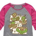 thumbnail image 3 of Marvel Guardians of the Galaxy - Groot Characters - Toddler And Youth Girls Shirt Tail Raglan, 3 of 5