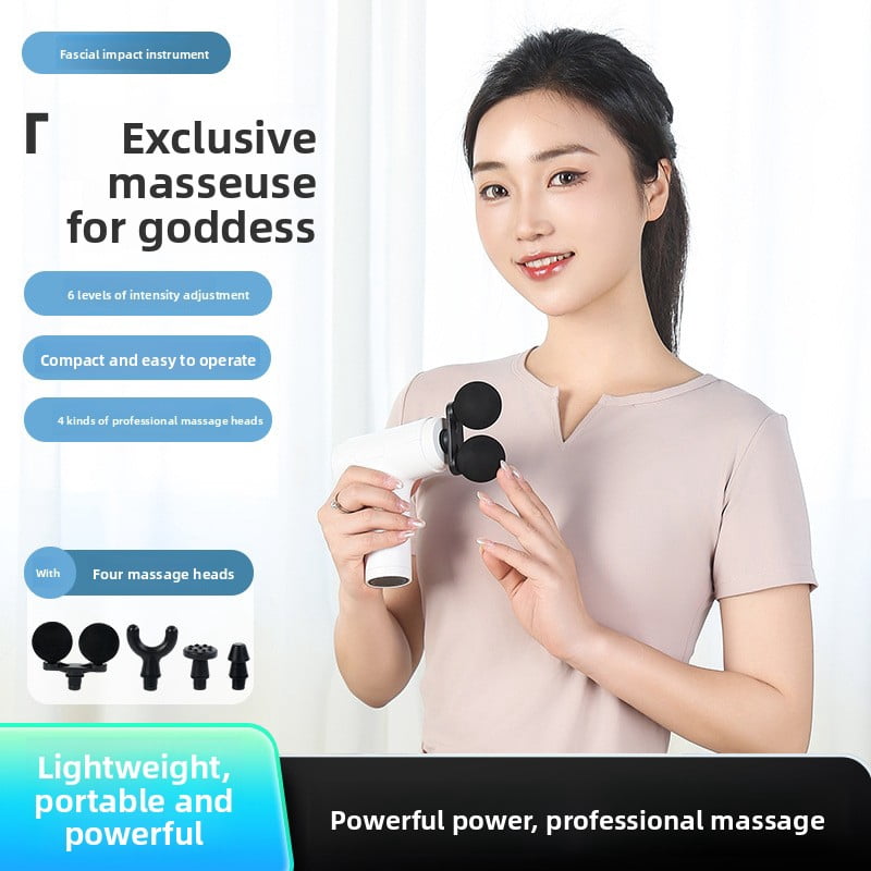 CNV Innovative Dual-Head Mini Massage Gun for Muscle Recovery, Portable Double-Node Percussion Massager with 6 Speeds, Deep Tissue Handheld Quiet Device, Type-C