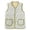 Green, variant on Women's Plus Size Puffer Vest Casual Floral Print Button Front Sleeveless Jackets Fall Winter Warm Outerwear White 3XL