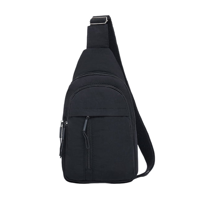 Bolso de pecho de doble capa, bandolera con almacenamiento mejorado, múltiples bolsillos con cremallera para mayor organización, ajuste seguro y duradero, compañero ideal para deportes al aire libre.