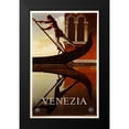 thumbnail image 2 of Vintage Apple Collection 10x14 Black Modern Framed Museum Art Print Titled - Venezia Venice Man Rowing Gondola, 2 of 5