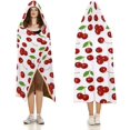 thumbnail image 3 of Fresh Cherries Hooded Blanket Wearable Cloak Hoodies Throw Cape Wrap Poncho for Bed Sofa and Lounge Chair, 3 of 6